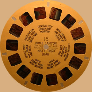 buff or tan View-Master reel