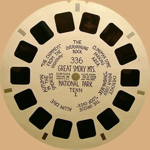 hand-lettered white View-Master reel